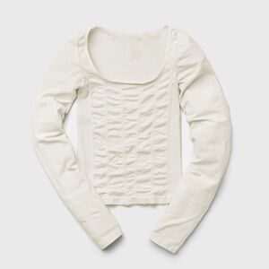 Intimately Free People Stay Here Seamless Ivory Long Sleeve Top Neutral Minimal